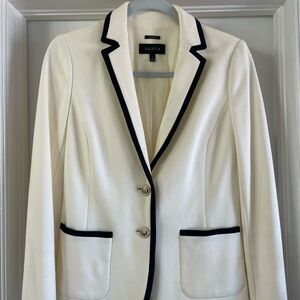 Talbots Ivory Blazer with Black Trim
